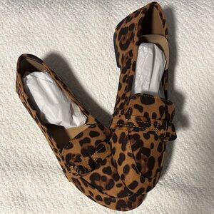 Journee Collection Leopard Print Flats Brown and Black